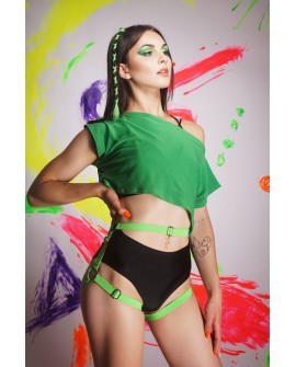 High waist Brazilian pole dance shorts in black, front view, cheeky cut designed for exotic and pole dance,