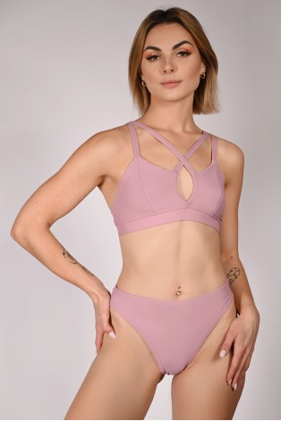 Water Shorts in rose shadow – smooth glossy lycra dance shorts with minimalist cut for pole dance and exotic pole, front view