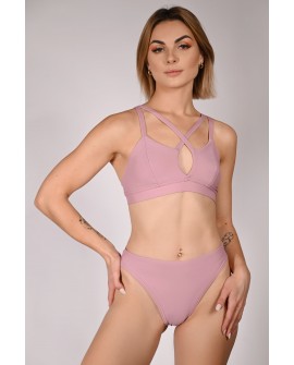 Water Shorts in rose shadow – smooth glossy lycra dance shorts with minimalist cut for pole dance and exotic pole, front view