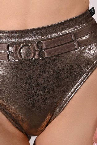 Wren Star Shorts – close-up of shimmering cracked fabric and ruching detail, created for pole dance and performance wear