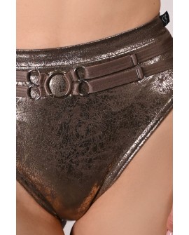Wren Star Shorts – close-up of shimmering cracked fabric and ruching detail, created for pole dance and performance wear