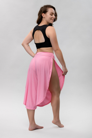 Boho pants in light pink – lightweight boho dance pants with elastic waistband, ideal for pole dance and high heels, back view