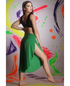 Boho pants in juicy green – lightweight boho dance pants with elastic waistband, ideal for pole dance and high heels, back view