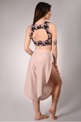 Boho pants in angel wing– lightweight boho dance pants with elastic waistband, ideal for pole dance and high heels, back view