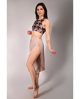 Boho pants in angel wing – side view showing flowing leg slits, perfect for exotic pole, floorwork and expressive dance styles