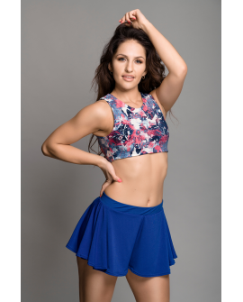 Boho shorts in royal blue – front view showing flowing fabric and elastic waistband