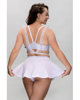 Boho shorts in white – back view highlighting soft drape and movement