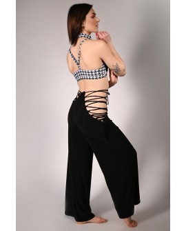 Wren Yoga Pants in black, back view – wide leg yoga pants with elegant silhouette