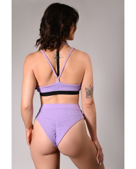 Wave Top in lilac back view – festival pole dance top