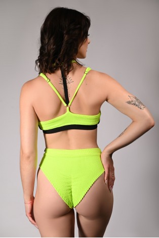 Wave Top in lime back view – festival pole dance top