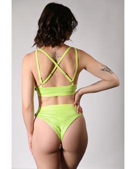 Future Top in lime, back view – adjustable straps highlighting back line