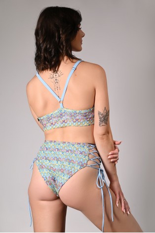 Rave Shorts back view brazilian cut crochet shorts ruching detail