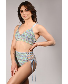 Rave Top side view double layer crochet and lycra dance top