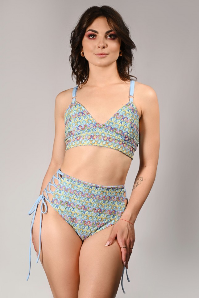 Rave Top front view crochet dance top with lycra lining adjustable straps