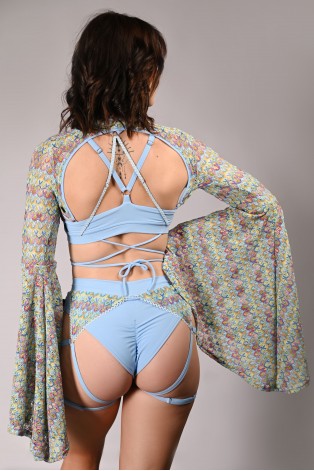 Obsessive Rave Top back view – openwork rave top stylized with queen set