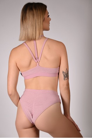 Seastar Shorts in rose shadow, back view siren style glitter shorts exotic pole outfit