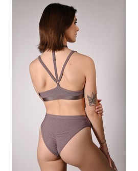 Seastar Shorts in light brown, back view siren style glitter shorts exotic pole outfit