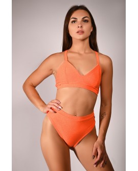 Glittery Spooky Shorts in orange with removable thigh straps – front view, styling to classic training shorts