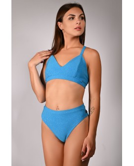 Glittery Spooky Shorts in azure with removable thigh straps – front view, styling to classic training shorts