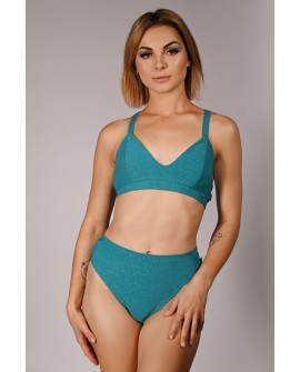 Glittery Spooky Shorts in turquoise with removable thigh straps – front view, styling to classic training shorts