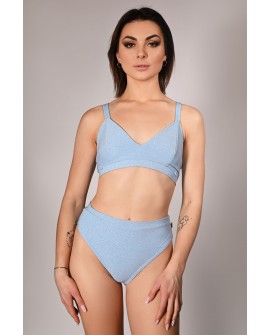 Glittery Spooky Shorts in baby blue with removable thigh straps – front view, styling to classic training shorts