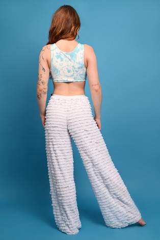 Stays Top with romantic blue rose print and elegant Victorian-inspired silhouette, back view