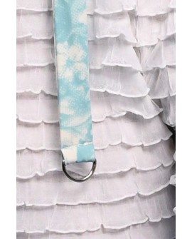 Close-up detail of Stays Top showcasing decorative metal half-rings inspired by Victorian garter fastenings