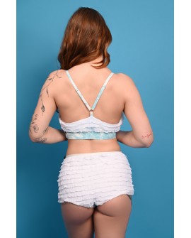 Bloomer Shorts High with romantic layered ruffles and flattering high-waisted silhouette, back view