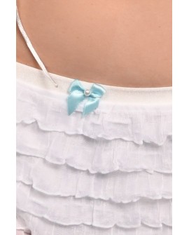 Close-up of Bloomer Shorts Low showing decorative bow and pearl detail