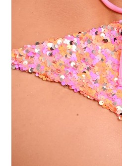 Festival Bikini Bottom in light pink - sparkling sequins and colourful bead detail