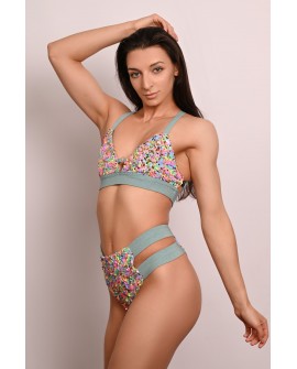 Festival Candy Top in sage green side view with glitter band