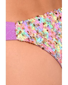 Festival Candy Shorts Low in dusty violet detail of shimmering sequins and glitter fabric