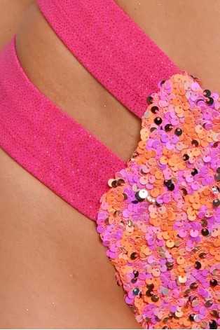 Festival Candy Shorts High in hot pink detail of shimmering sequins and glitter fabric