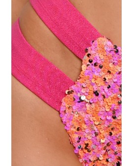 Festival Candy Shorts High in hot pink detail of shimmering sequins and glitter fabric