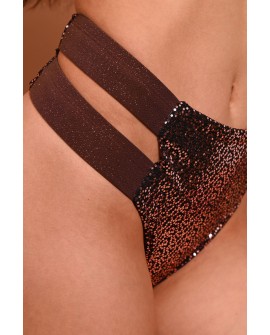 Jasper brown sequin shorts with shimmering caramel sequins and glitter side band detail